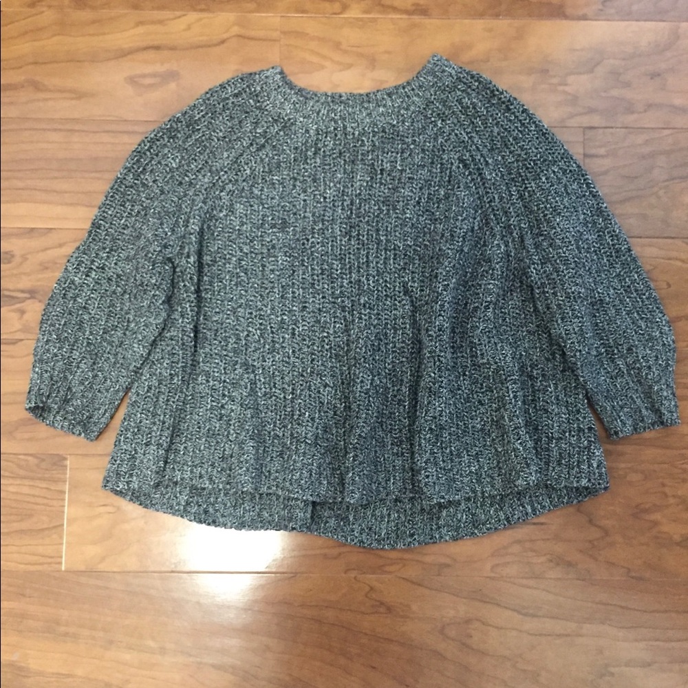 Madewell swing crop sweater 3/4 sleeve